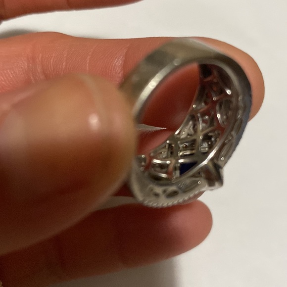 Blue/white sapphire on sterling silver - Picture 5 of 7